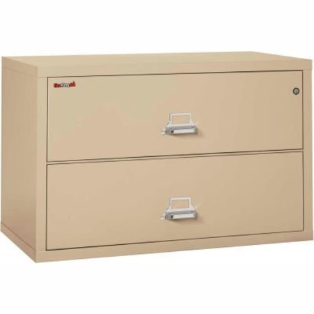 FIRE KING Fireking Fireproof 2 Drawer Lateral File Cabinet - Letter-Legal Size 44-1/2"W x 22"D x 28"H - Putty 24422CPA